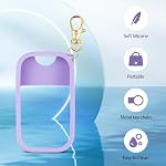 Boîtier en silicone avec biberons vaporisateur à mains, étui protecteur avec porte-clés compatible avec le gicleur et le glow 1.5 fl oz, vaporisateur d'assainissement des mains Accessoire (purple)