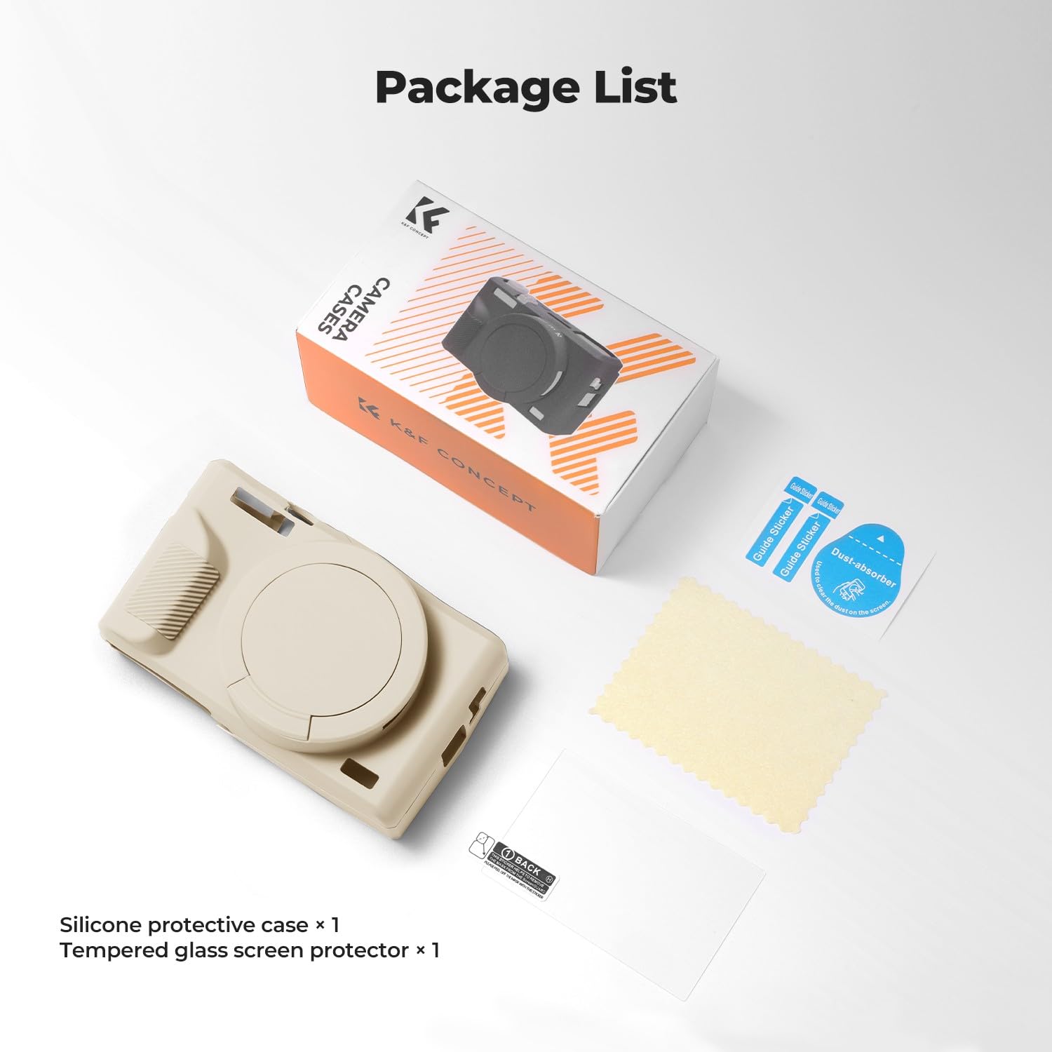 Etui ochronne K&F CONCEPT do aparatu Canon G7X Mark III, kremowe, miękkie silikonowe etui do aparatu cyfrowego G7X Mark III z odłączaną osłoną obiektywu, odporne na zarysowania, dopasowane
