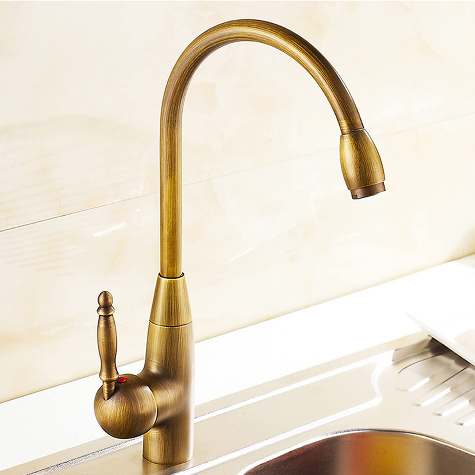 Robinet évier pivotant bronze résistant au calcaire pour camping-car - 6