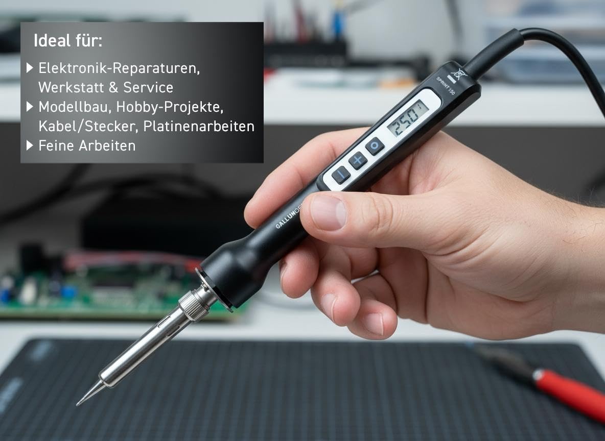 Temperatur geregelter Lötkolben – 150 Watt, 80° - 480°C, mit LCD-Display – temperaturgeregelt, mit Kalibrierfunktion, 230V - GOSprint150