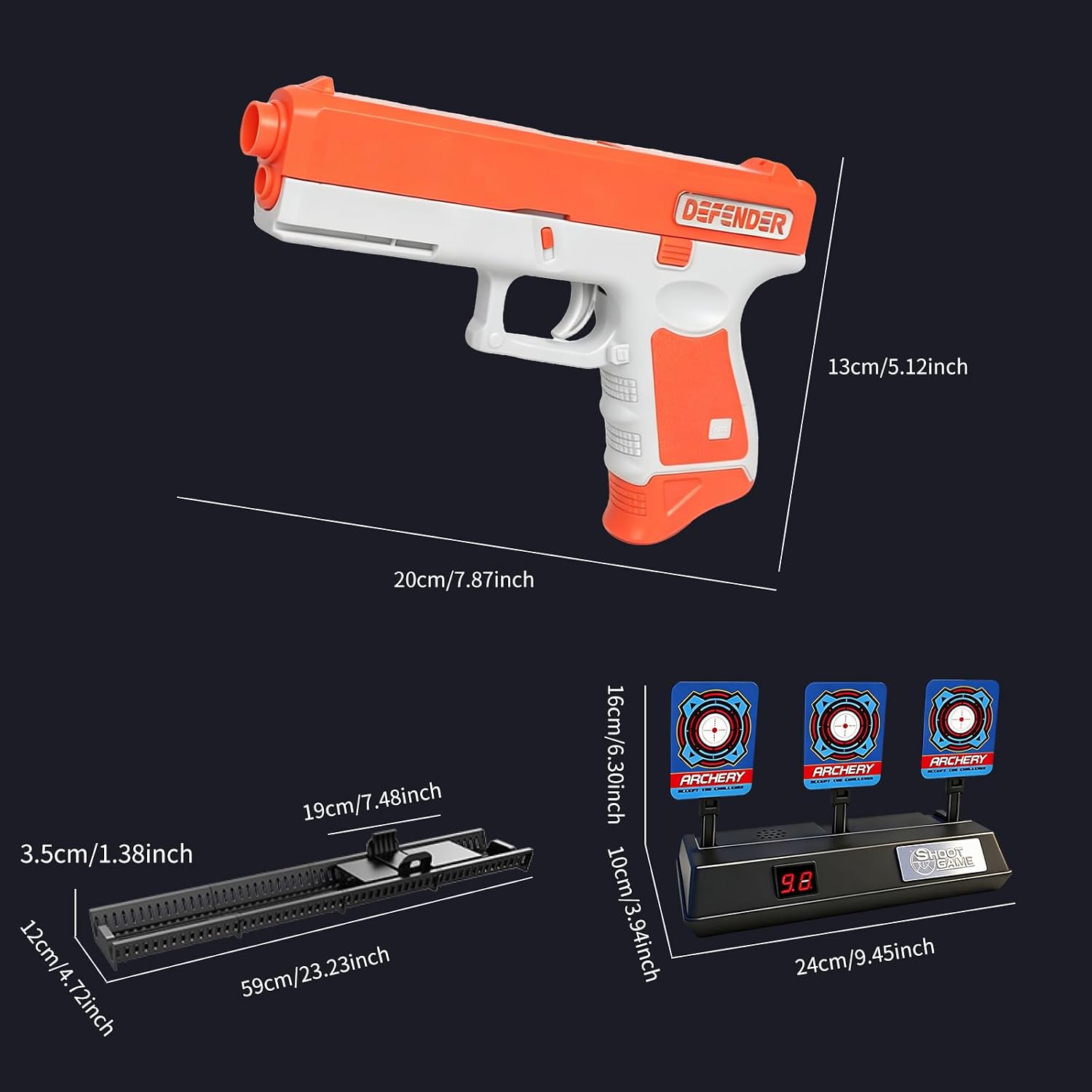 Digital Shooting Target with Foam Dart Toy Gun, Featuring a Fully Automatic Moving Track,Shooting Game Toy Gift, Suitable for Boys Aged 5, 6, 7, 8, 9, 10, Compatible with 2 Toy Guns