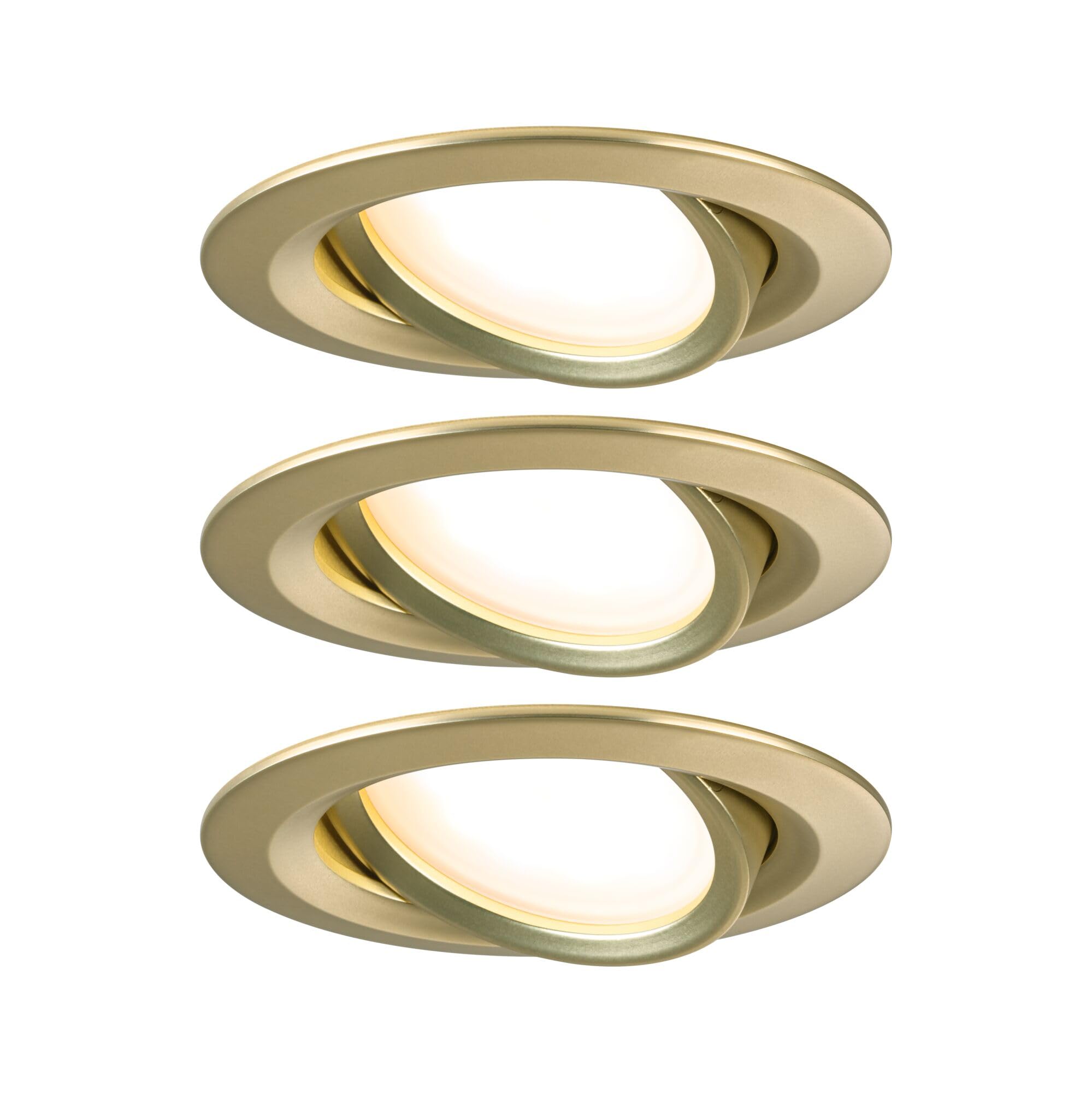 Paulmann 92406 LED Einbauleuchte 3-Step-Dim Nova Coin rund 84mm 50° Coin 3x6W 3x470lm 230V dimmbar 2700K Gold matt