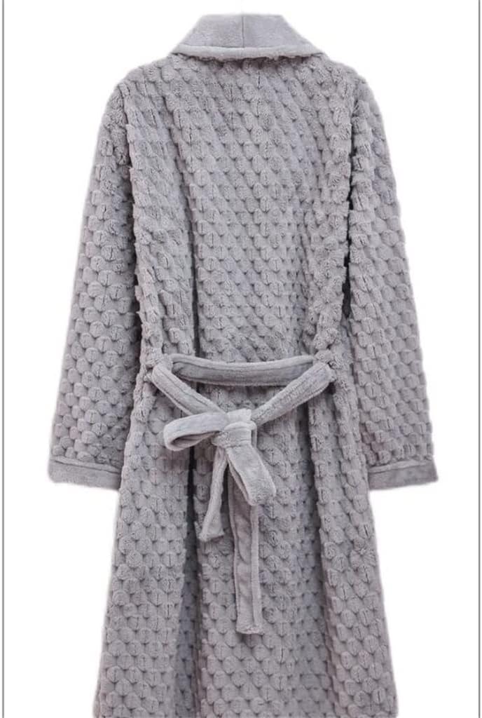 Thickened Winter Men's Pajamas Flannel Pajamas Pajamas Medium Long Bathrobe Household Suit(Large)