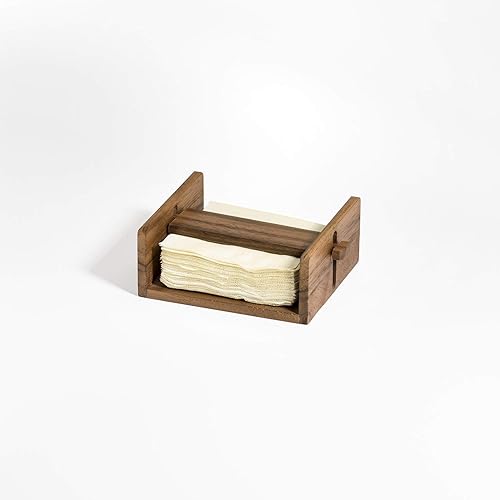 Miniatura 3 de Servilletero de cóctel de madera de acacia de 5 pulgadas