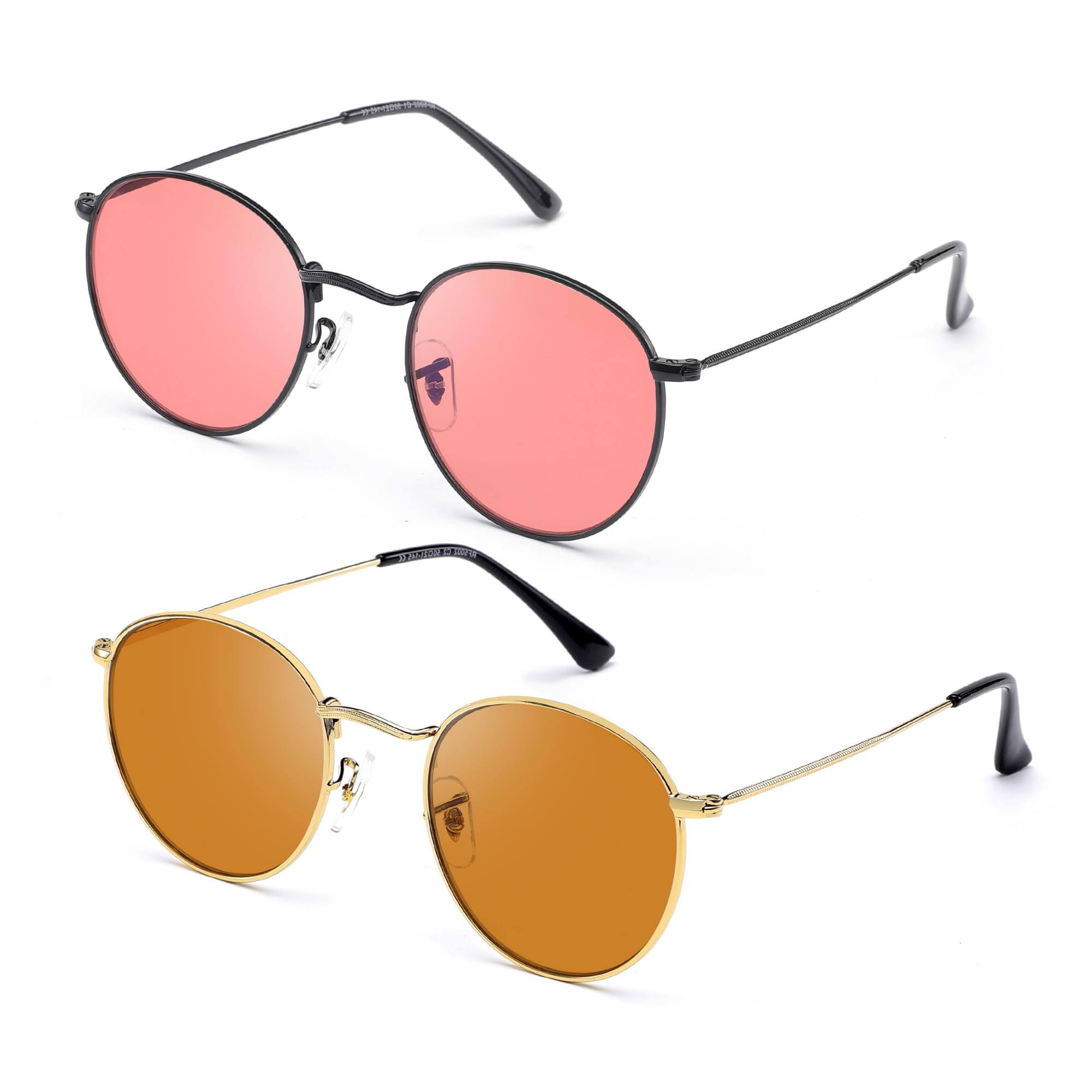 JF5002 - Gafas de sensibilidad a la luz y a la migraña teñida para interiores y exteriores (41 rosa y exterior, fluorescente-60 marrón)