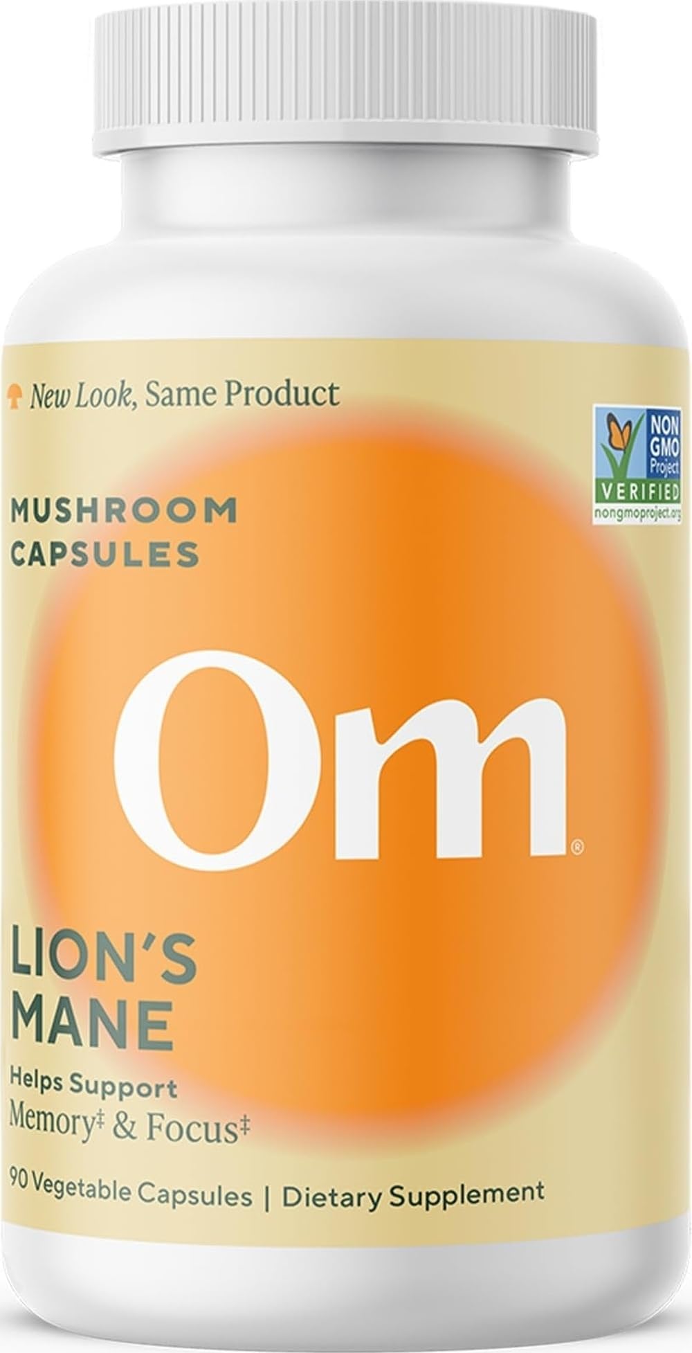 Om Lion’s Mane Mushroom Capsules - Organic Mushroom Supplement and Nootropic - Brain Supplements for Memory and Focus, 90 Count (30 Servings)