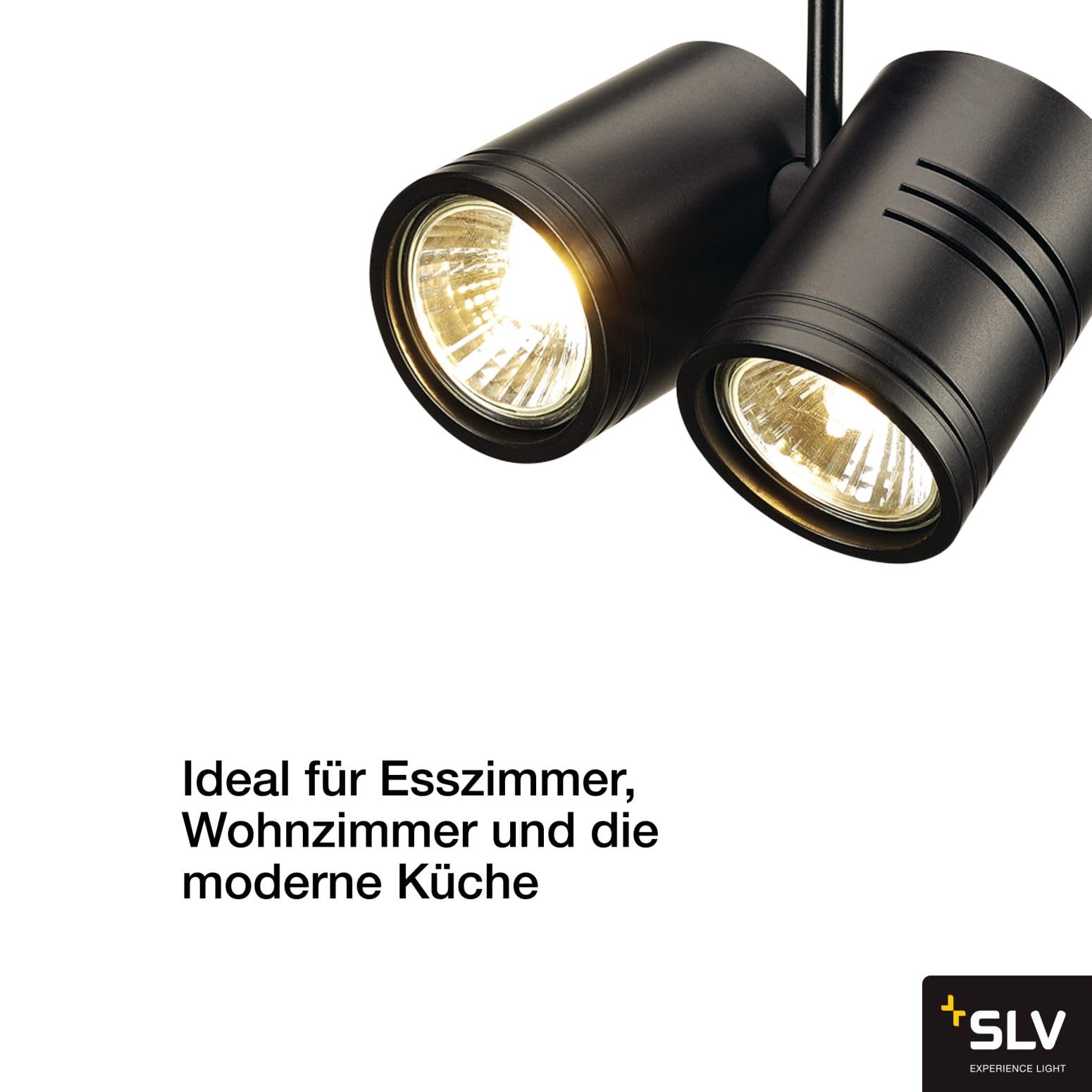 SLV BIMA II Leuchtenkopf, schwarz, 2xGU10, max. 50W, inkl. 3P.-Adapter