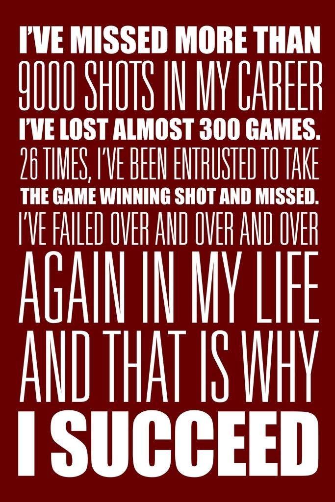 Laminated Why I Succeed Sports Poster Quote for Classroom Decor Inspirational Famous School Motivational Poster Dry Erase Wall Art 24x36