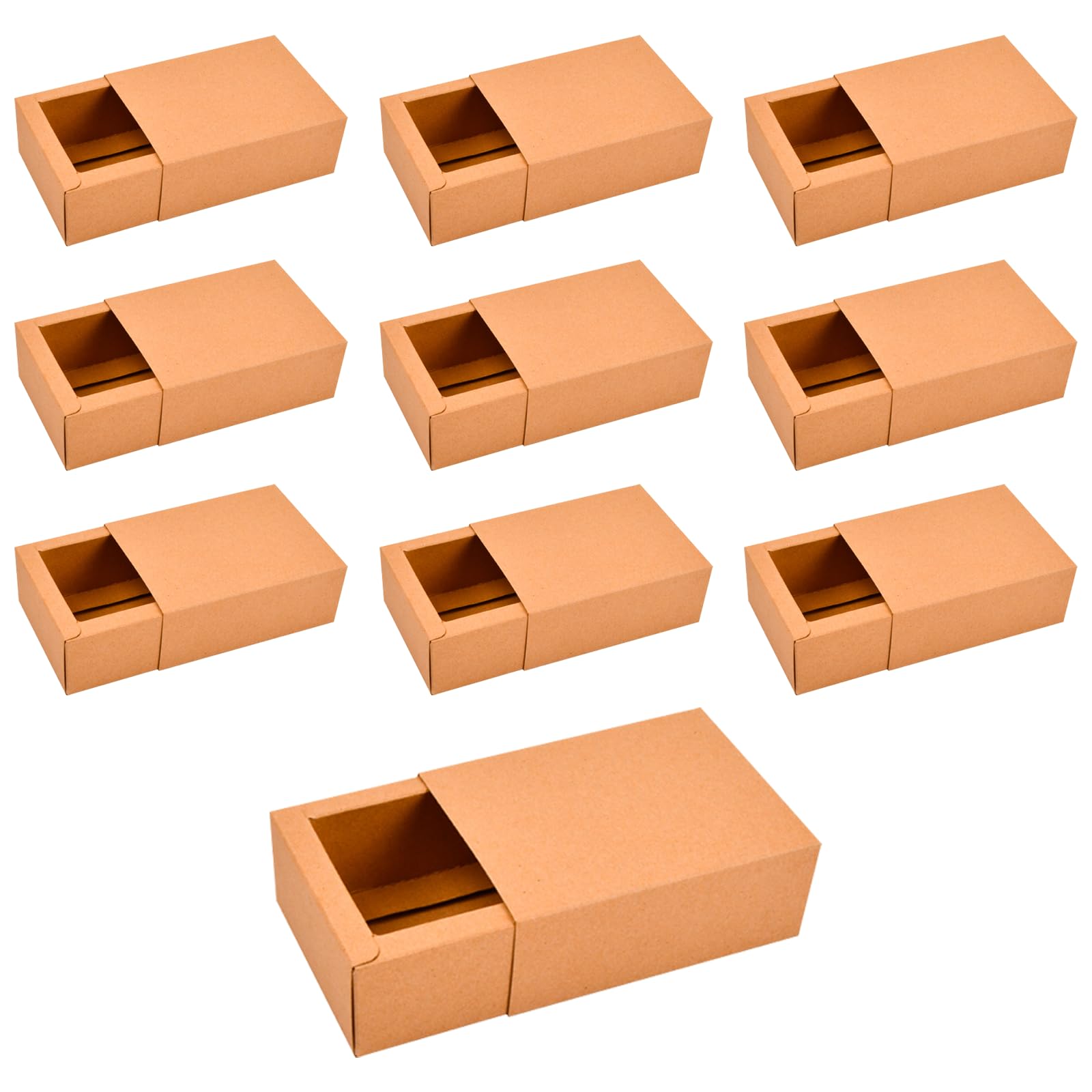 Geschenkboxen aus Pappe, 10 Stück Pappschachteln mit Deckel, Faltschachteln für Geschenke, Kleine Kartonboxen aus Kraftpapier, Geschenkkarton für Hochzeit Party Weihnachten, 11×8×4 cm Bürobedarf & Schreibwaren