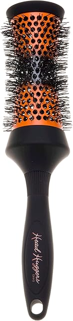 Denman Medium Thermo Ceramic Hourglass Hot Curl Brush DHH3H Hair Curling Brush for Blow-Drying, Straightening, Defined Curls, Volume & Root-Lift - Orange