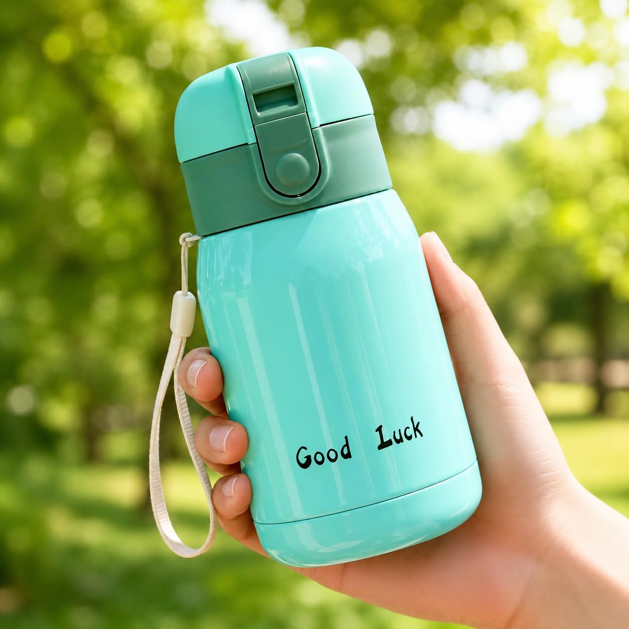 7oz Mini Insulated Water Bottle, Leakproof Stainless Steel Tumbler with Bounce Lid, Portable Small Bottle for Hot & Cold Drinks, Travel, School, Outdoor, Sports, Purse, Kids & Girls (Blue)