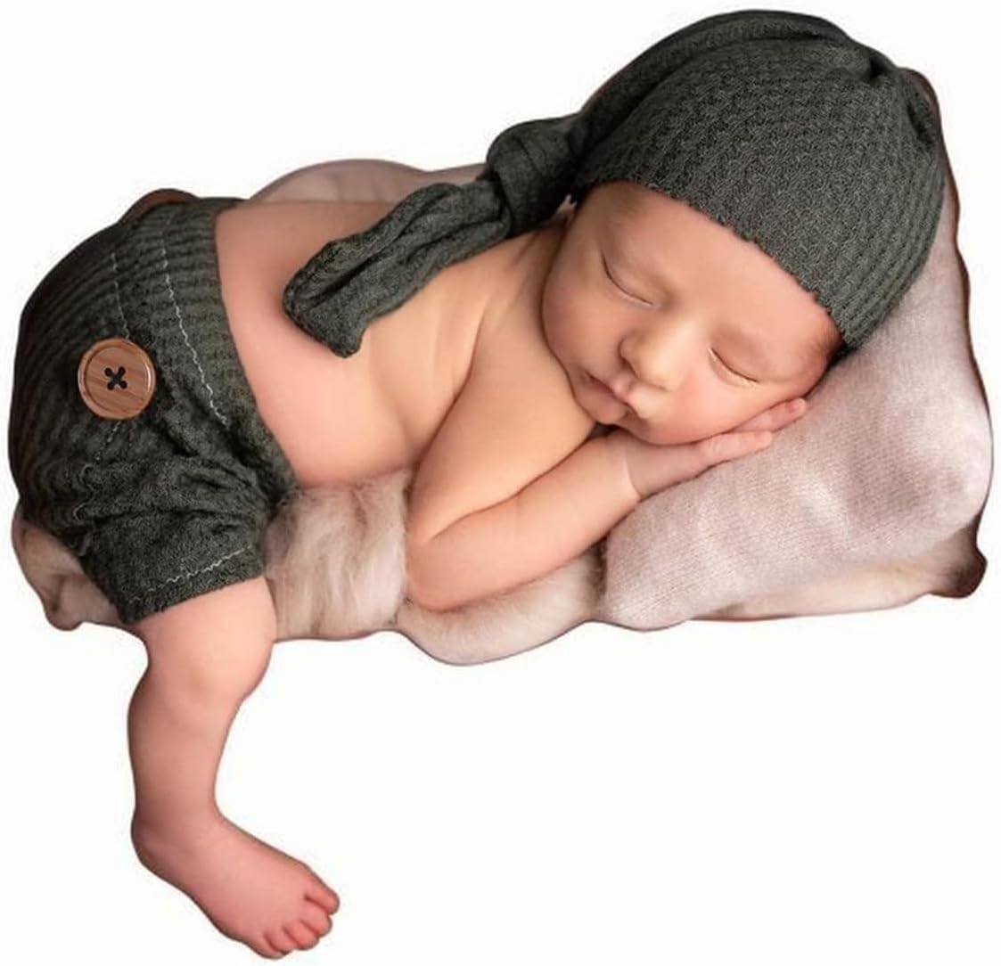 Newborn Photography Boy Outfit Baby Boy Girls Photo Shoot Costume Crochet Clothes Hat Pants Baby Prop Photoshoot