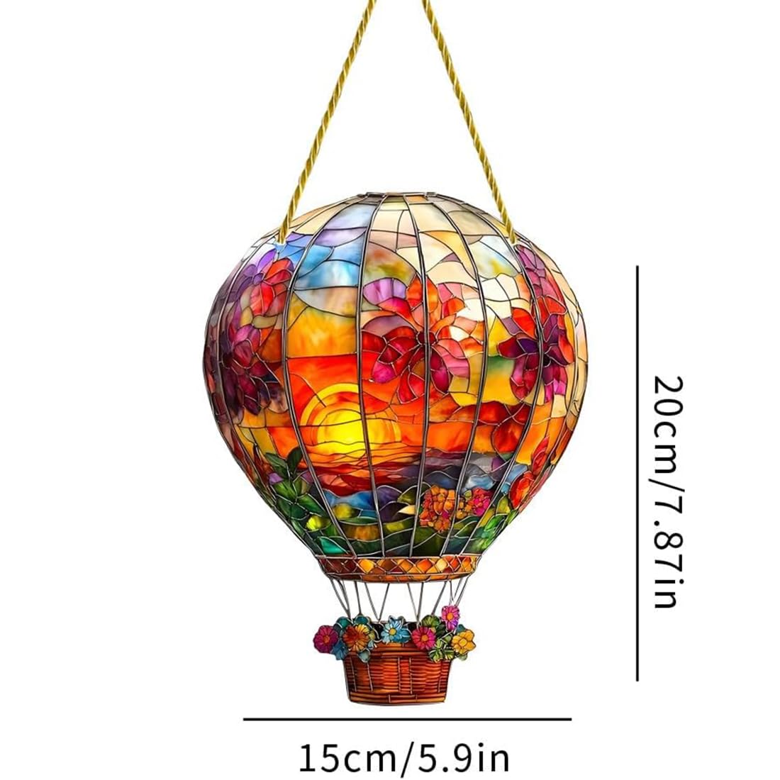 SURALIN 1PCS Acchiappasole, Decorazione per Finestre da Interno e da Esterno a Forma di Mongolfiera in Acrilico Mongolfiera da Appendere