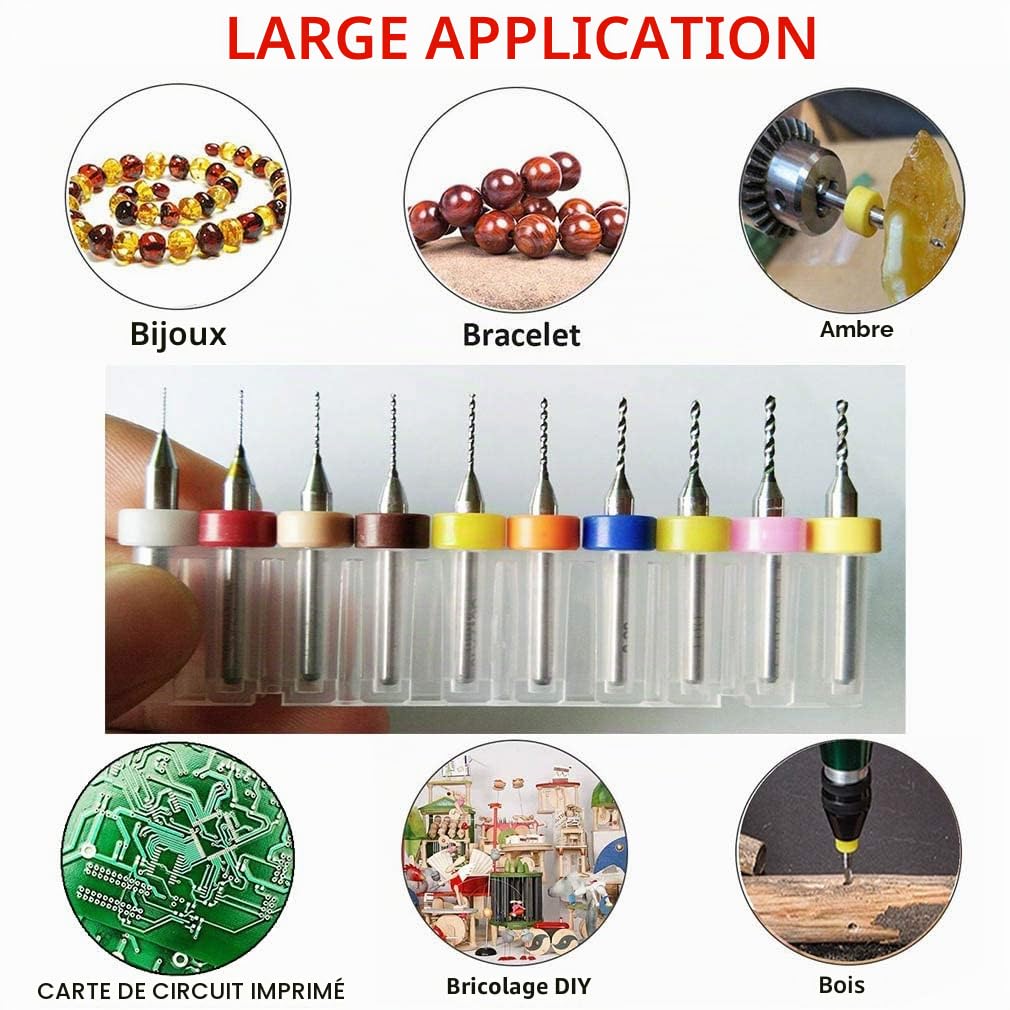 Carbure de Tungstène Micro Forets PCB Circuit Imprimé 20 Pcs 0.1-2.0mm Mini Twist Drill Bits Set Gravure