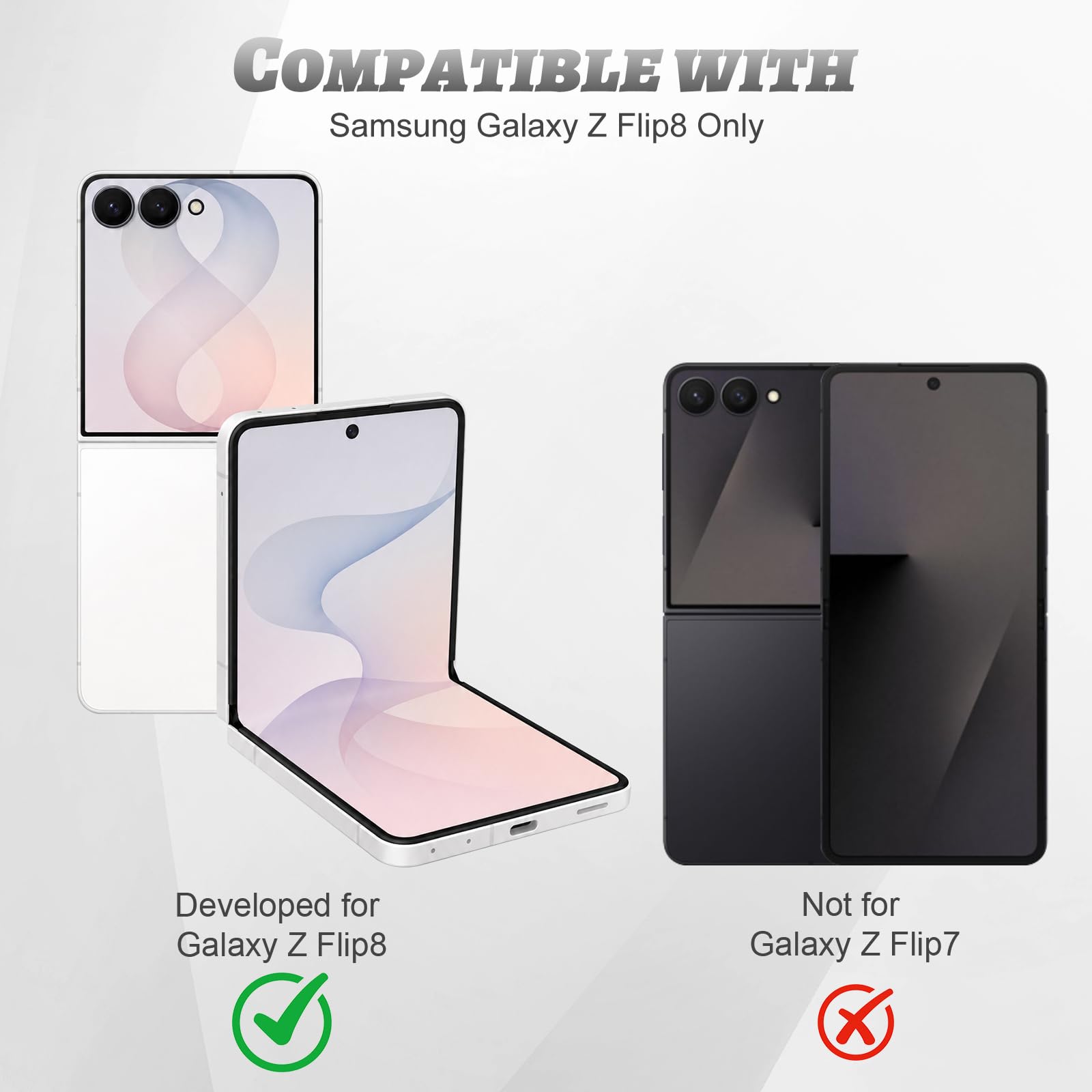 Silikon-Schutzhülle für Samsung Galaxy Z Flip 8 5G, Glitzer, glitzernd, matt, mit Mag-Safe, Make-up-Spiegel, Ständer, stoßfeste Schutzhülle für Samsung Z Flip 8, Schwarz
