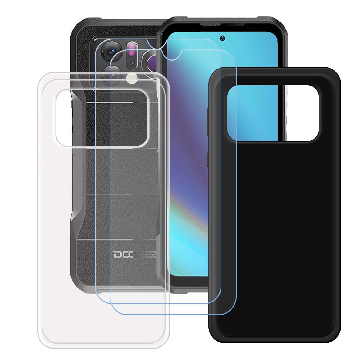 KJYF Custodia Cover per Doogee V20 PRO (6.43), Ultra Sottile Silicone TPU Case Anti-Graffio Protezione Guscio + 1 Pezzi Pellicola Vetro Temperato per Doogee V20 PRO - Miracolo