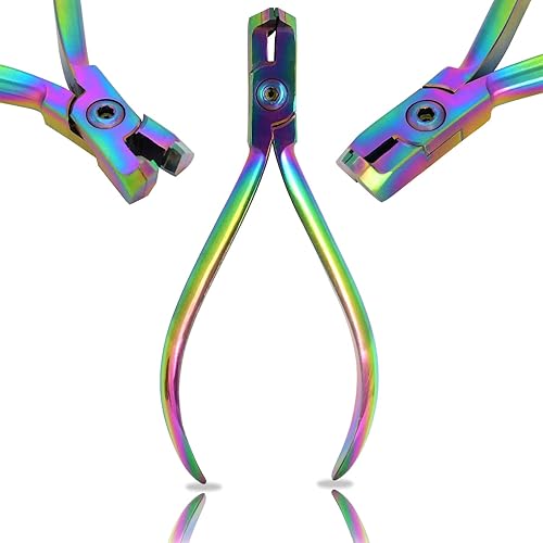Alicates de ortodoncia con cortador de extremo distal de varios colores arcoíris, carburo de tungsteno # 16; grado premium