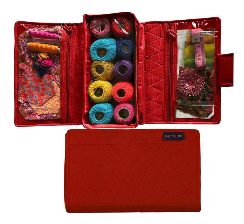 Craft Folding Kit - Portable Soft Storage - Crafts, Sewing, &amp; Quilting Organizer Red