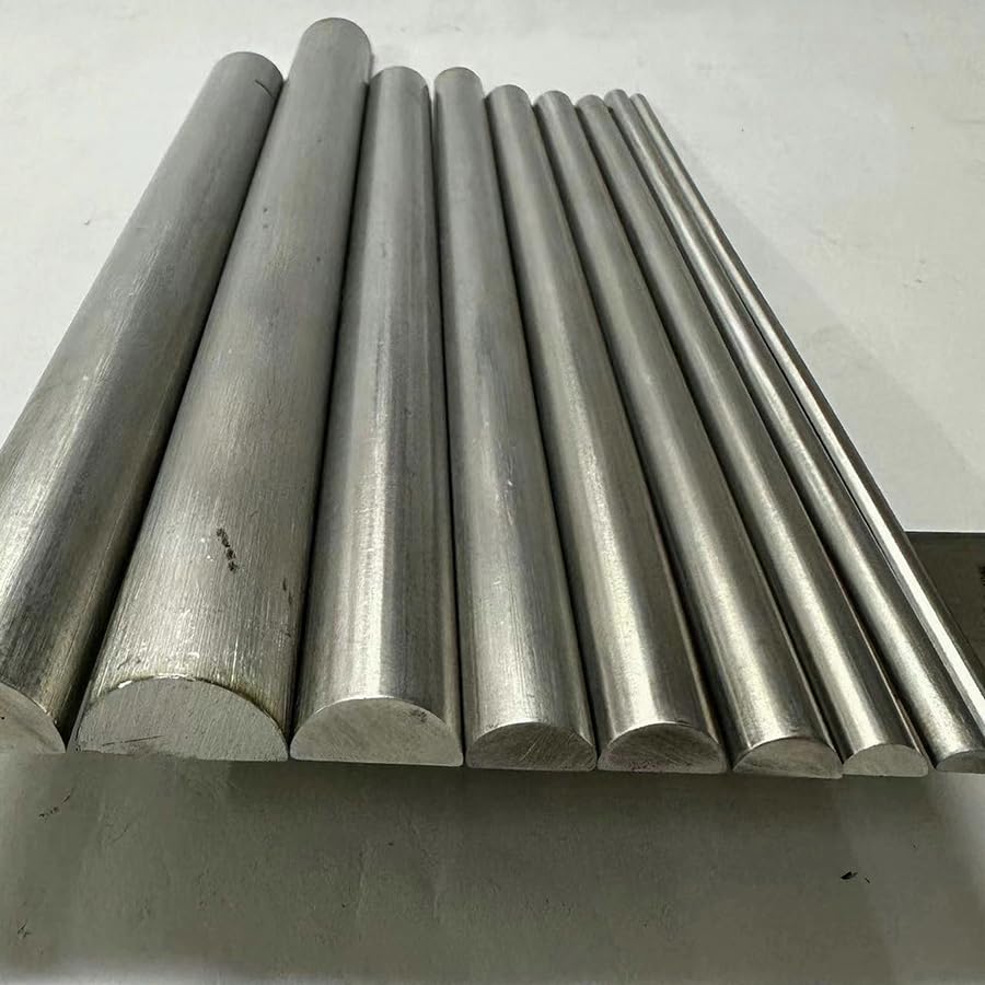 Barra in acciaio inossidabile semicircolare 304 da 19,7 pollici di lunghezza per la lavorazione di parti di alberi semicircolari solidi in metallo fai da te (Silver, 4 Piece/8MMX16MMX50CM)