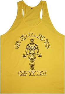 Camiseta sin mangas para hombre, para culturismo, fitness, entrenamiento, gimnasio, color amarillo, talla XL, X-grande,amarillo, X-Large