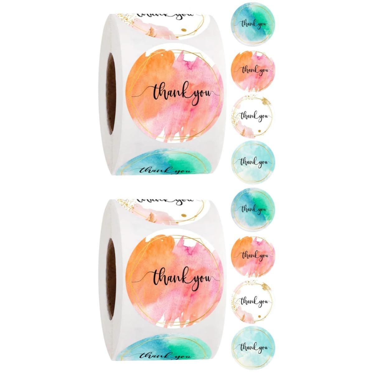 SHINEOFI 1000 Pcs Sticker Stiquer Personalizados Calcomanias De Pared Label Decoration Labels The Round Thank You Colored Envelopes Party Favor Decor Party Favor Label Seal Decorate