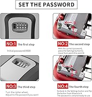 Vista 3 de Caja de bloqueo de llave, caja de bloqueo de pared, caja de bloqueo de combinación de 4 dígitos, caja de bloqueo de combinación de 4 dígitos