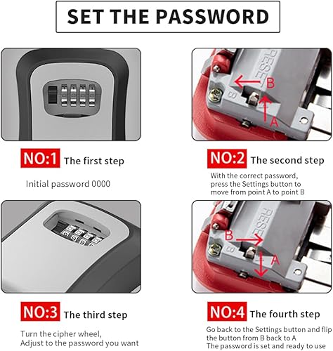 Miniatura 3 de Caja de bloqueo de llave, caja de bloqueo de pared, caja de bloqueo de combinación de 4 dígitos, caja de bloqueo de combinación de 4 dígitos,