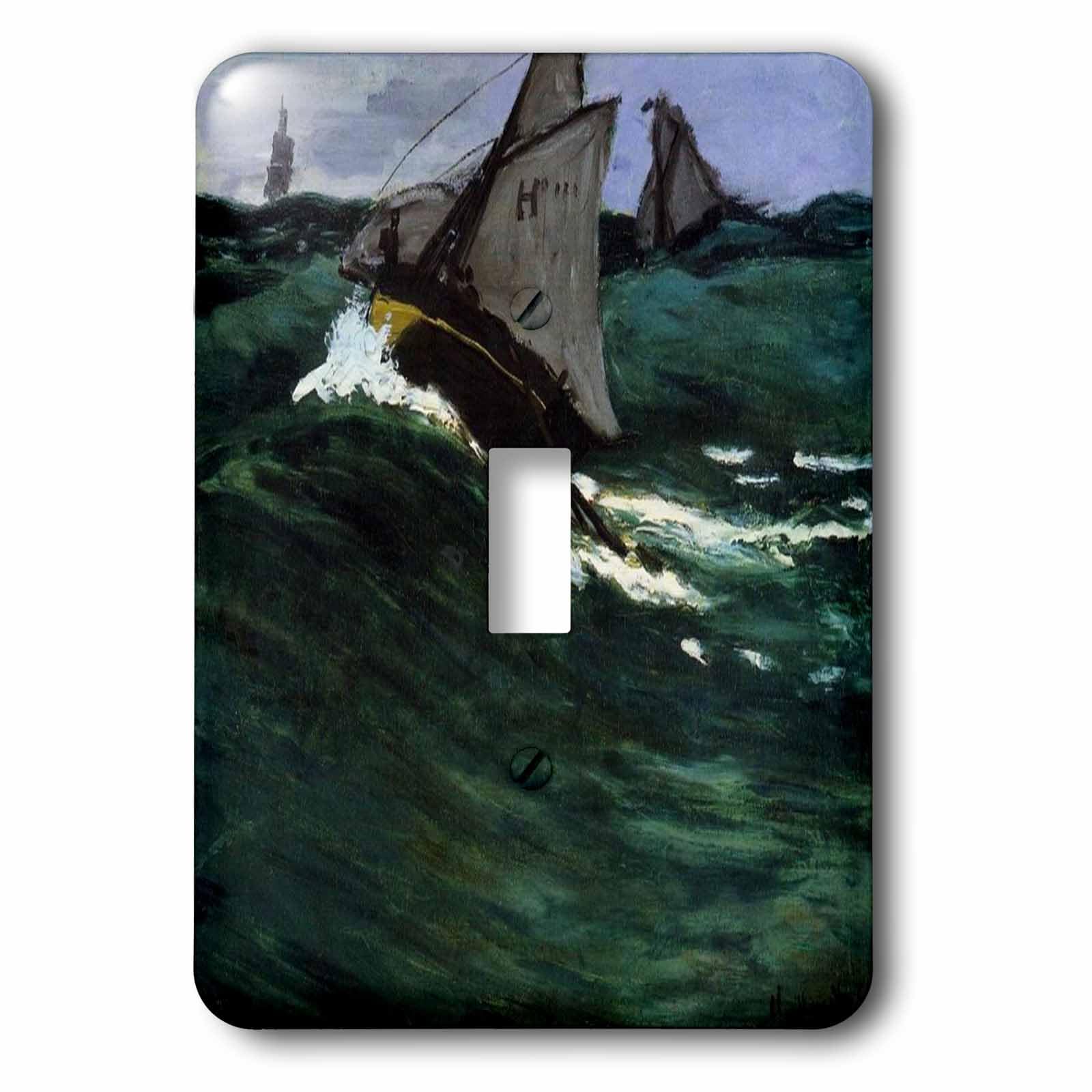 Impression de Monet Painting the Green Wave Interrupteur à bascule 3dRose lsp_204174_1