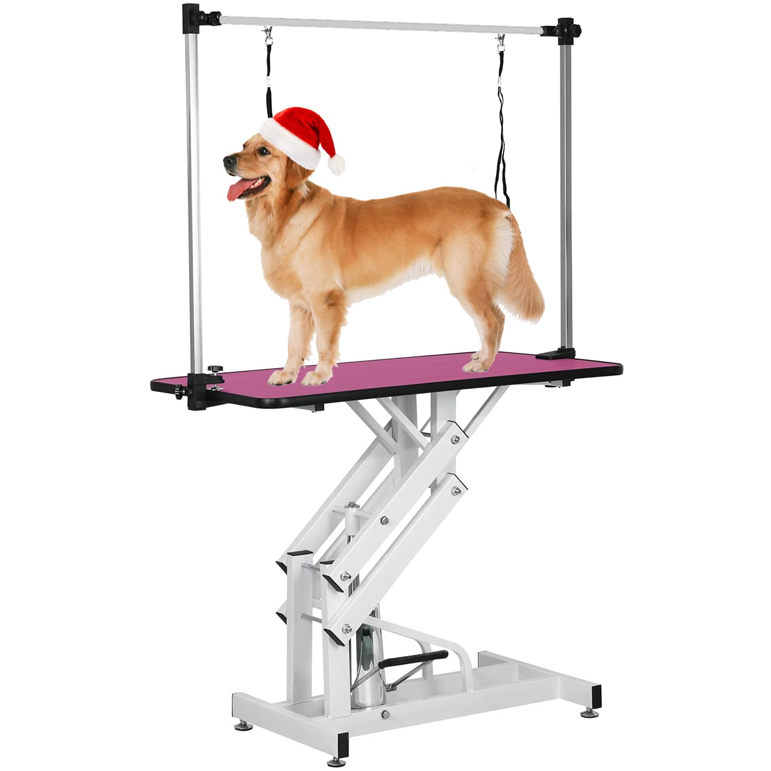 EPIKOIB 42.5 inch Hydraulic Pet Dog Grooming Table Pink