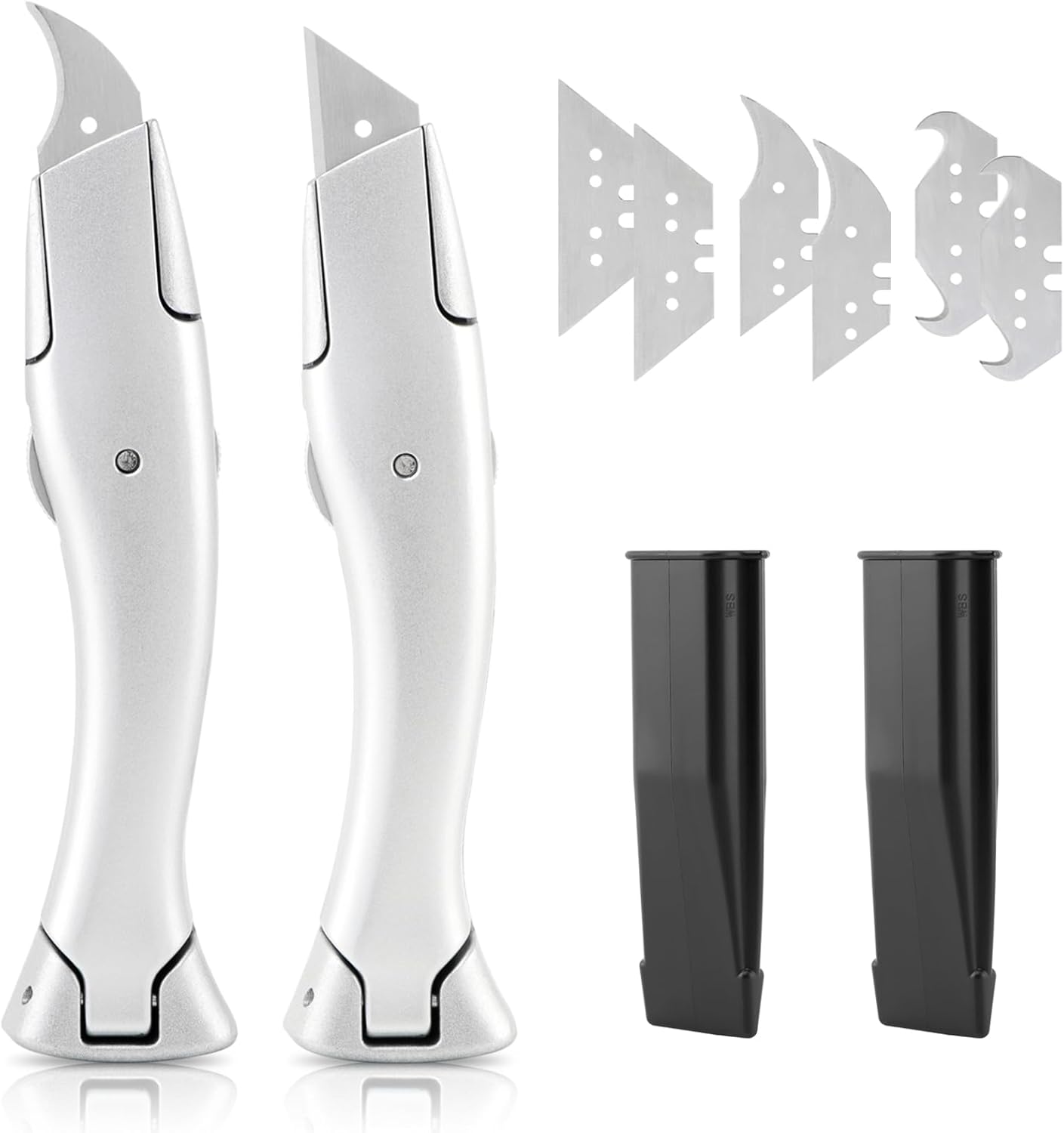 Heavy Duty Roofing Knife, Unility, Roofing Knife Box Cutter with Razor Blades for Carpet, Outdoor Indoor Construction Marking ﻿(SIZE:2 Sets)