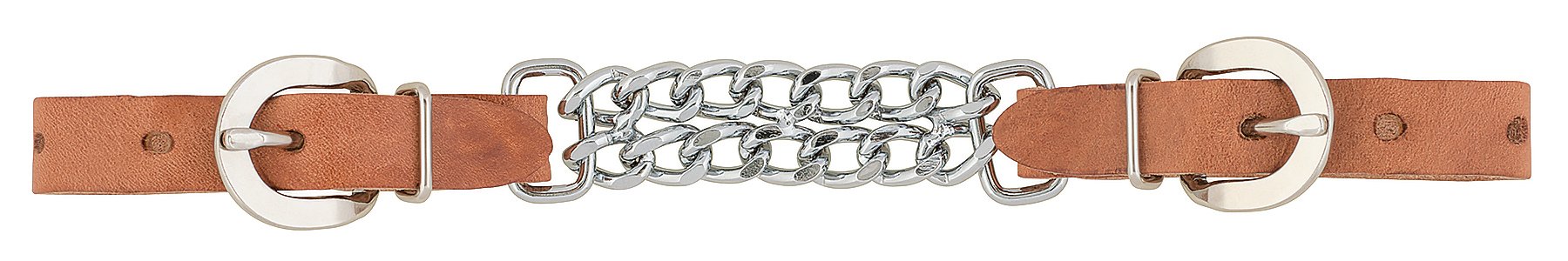 Weaver Leather Harness Leather Double Flat Link Chain Curb Strap, 4 1/2-Inch, Russet