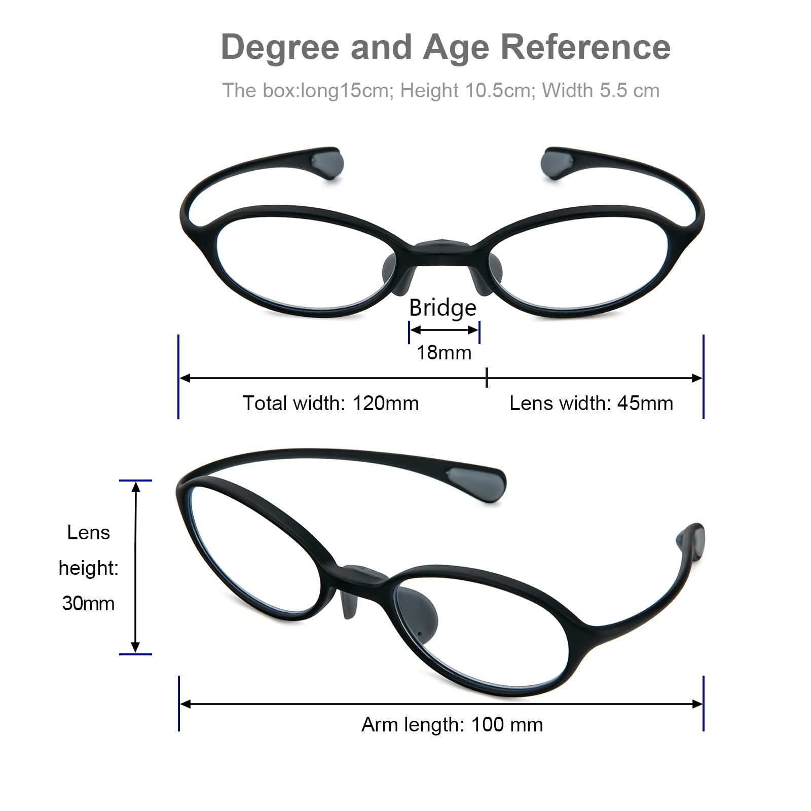 MMOWW Mini Reading Glasses for Women Men Lightweight TR90 Frame Blue Light Blocking Readers With Spring Silicone (Black, 3.5) - Image 4