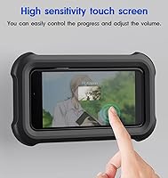 Vista 2 de Soporte para teléfono de ducha impermeable con rotación de 360°, ángulo ajustable, soporte para teléfono montado en pared para espejo de baño, Negro