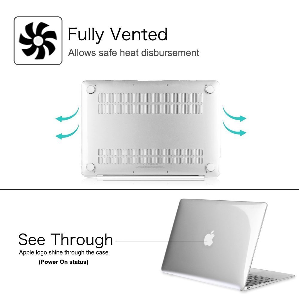 FINTIE Etui na MacBook Retina 12 - wąska twarda powłoka z zatrzaskiem do nowego MacBooka 12" z wyświetlaczem Retina A1534 (wydanie z 2015), krystalicznie czyste