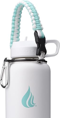 HYDRO CELL Mango de paracaídas para botellas de agua de boca ancha, correa de transporte con anillo de fijación y accesorio de mosquetón. Compatible