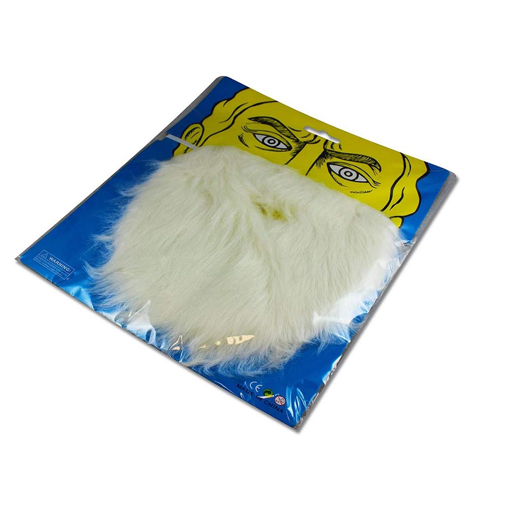 Sqxaldm Kerstman Baard en Pruik Grappige Nep Baard Nep Nep Joke Baard Fancy Witte Baard Kostuum voor Cosplay Feestartikelen Nep Baarden Halloween Grappige Nep Snor (5 Stuks