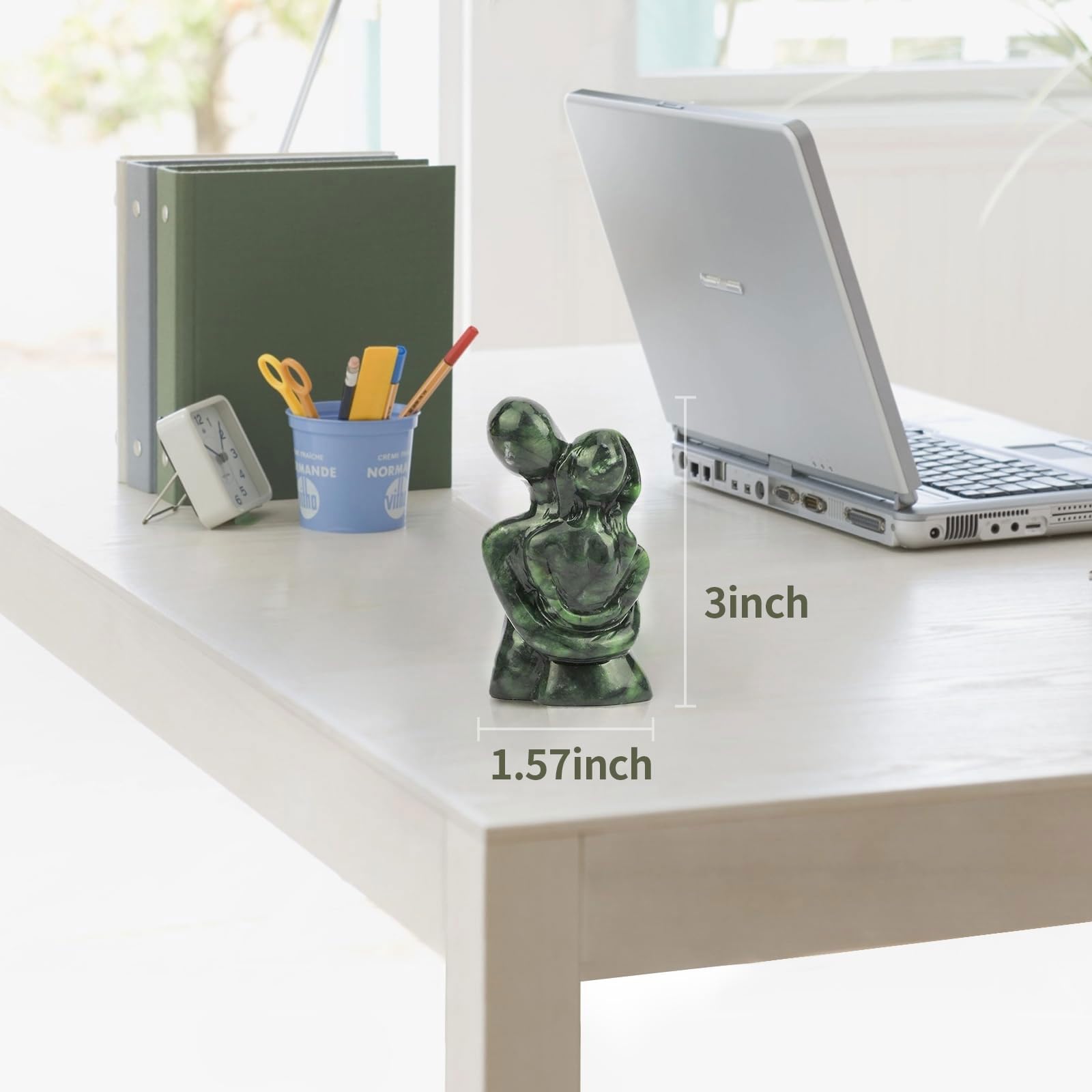 gemshan Tortue verte en jade naturelle sculptée à la main 7,6 cm Figurine d'animal pour la maison et le bureau avec chance gemshan Tortue verte en jade naturelle sculptée à la main 7,6 cm Figurine d'animal pour la maison et le bureau avec chance