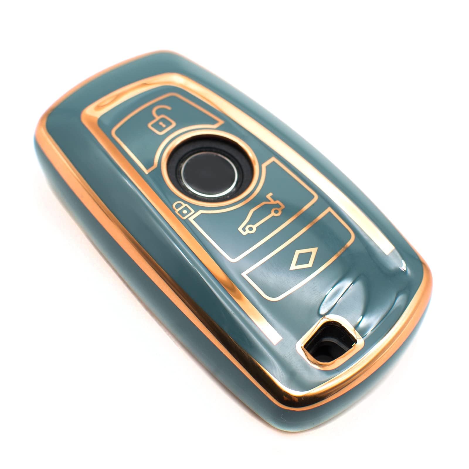 FEYOUN Key Fob Cover Compatible with BMW 1 3 4 5 6 7 Series X3 X4 M5 M6 GT3 GT5 Smart TPU Remote Keyless Key Fob Case Protection Shell Accessories,