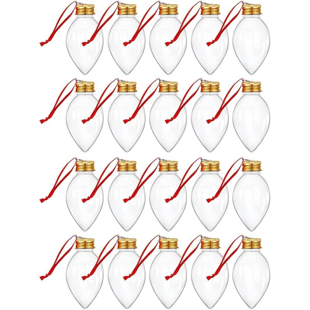 Vbsqic Clear Christmas Decoration Bottles 20pcs Fillable Ornament Christmas Candy Boxes Christmas Tree Hanging Ornaments Table Decoration