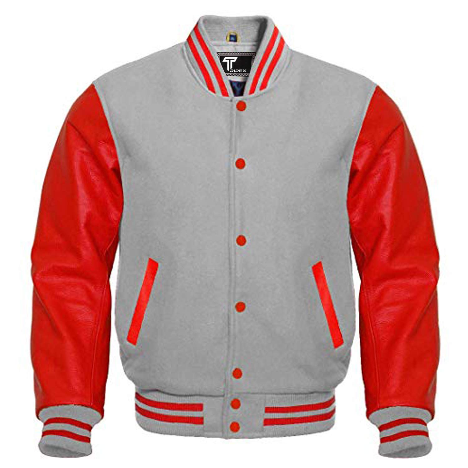 Premium Letterman Baseball School College Bomber Varsity Jacket Purple & Gold Genuine Leather Sleeves