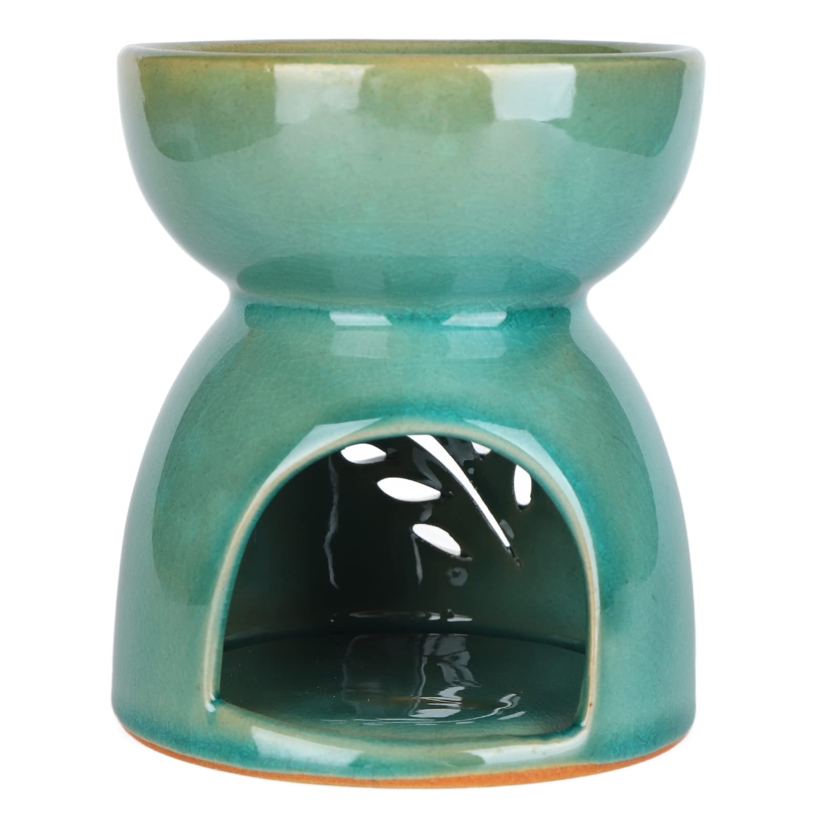 Zyyini Ceramiczny palnik olejków eterycznych, dyfuzor zapachowy aromaterapia aromaterapia wosk zapachowy palnik topiący, do domu sypialni oczyszczania powietrza, akcesoria do medytacji spa jogi (niebieski zielony 11 x 9 cm)