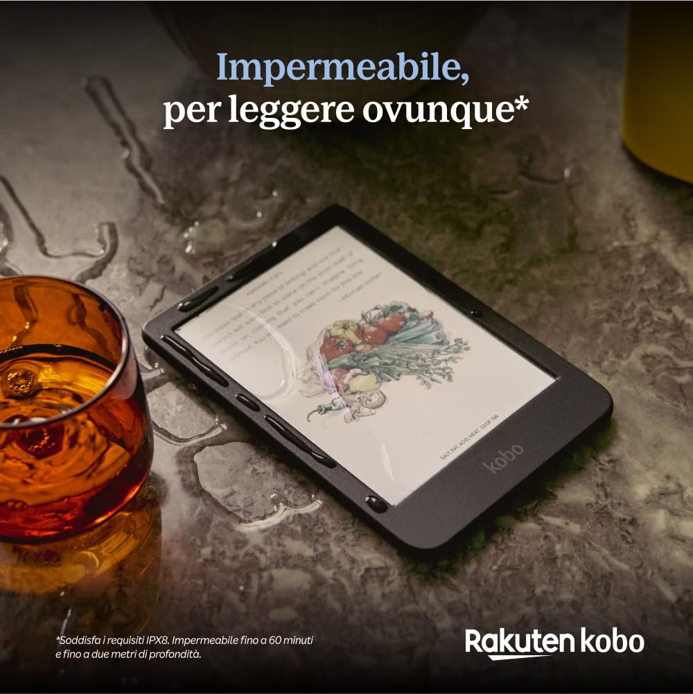 Kobo Clara Colour | eReader | Display antiriflesso a colori E Ink Kaleido™ 3 da 6” | Modalità Scura| I Audiolibri | Impermeabile (Bianco)