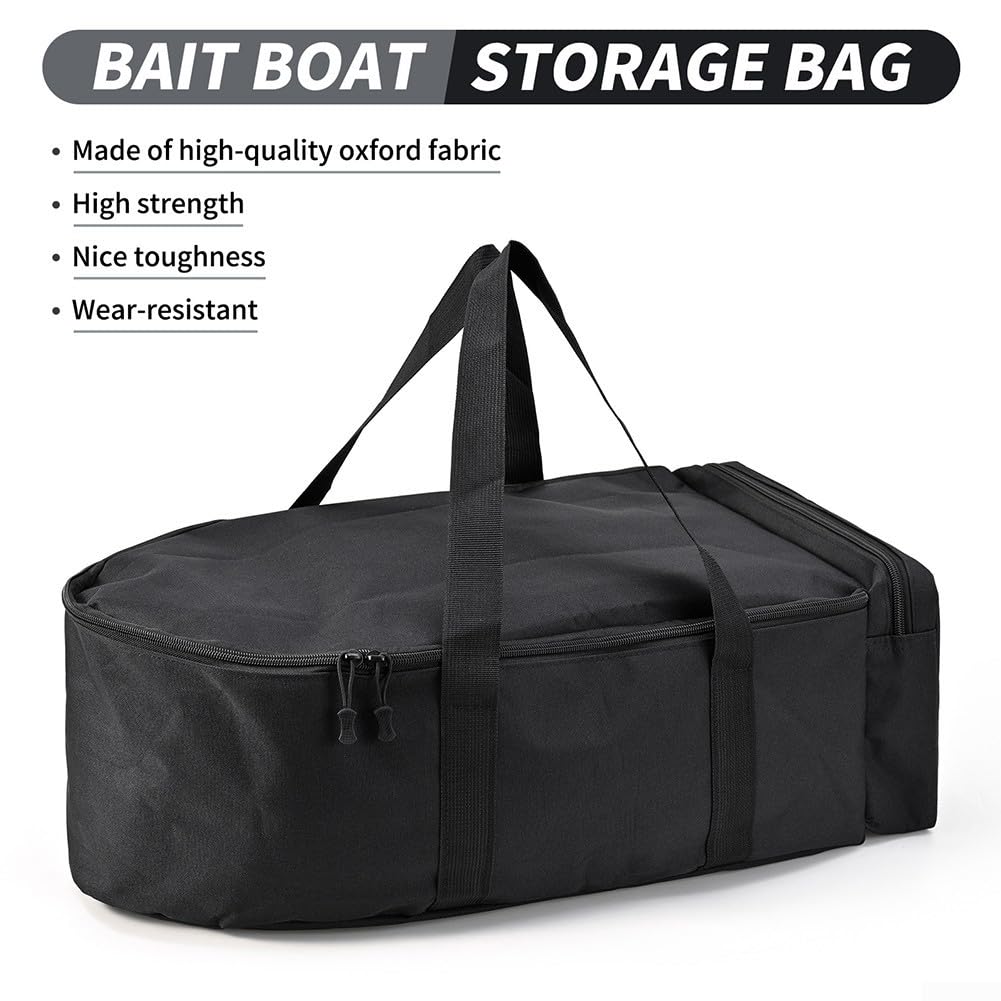 Bait Boat Bag, borsa per il trasporto per esca barca idrorepellente pesca barca borsa di stoccaggio, per la pesca all'aperto, escursionismo, caccia, campeggio, viaggi, 60 x 30 x 20 cm (28283-A1-BK)