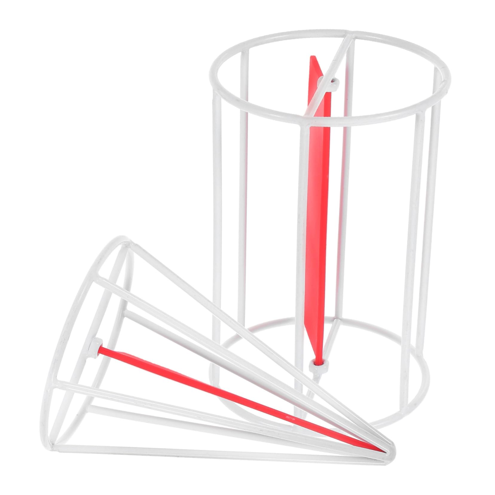 Set Dimostrativo di Solidi Geometrici in Ferro Rotante Cilindro e Cono per Scuola Elementare