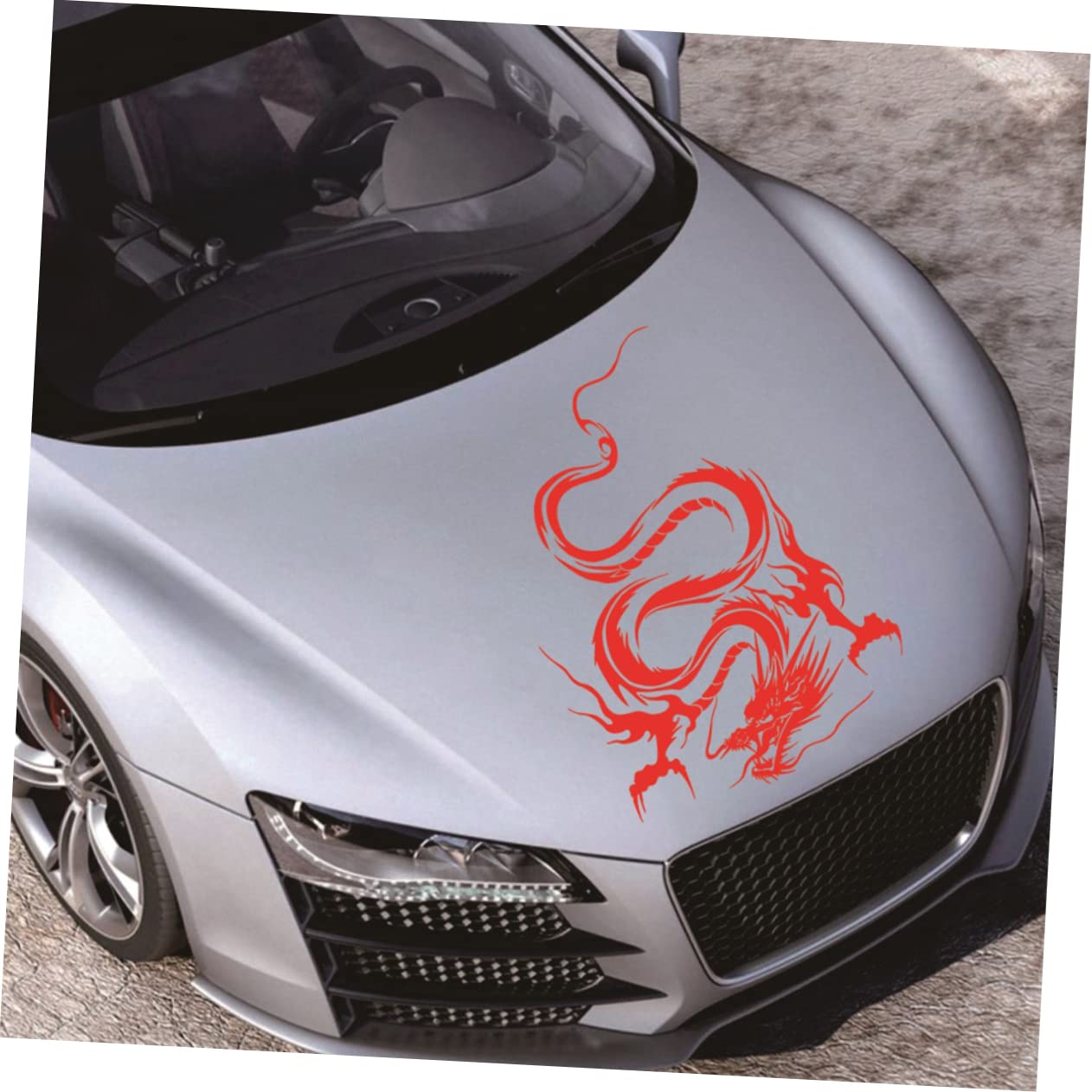 Autocollant Dragon Chinois Pour Capot De Voiture - PVC Imperméable, Amovible, Décoration Véhicule 50x36 Cm - 13