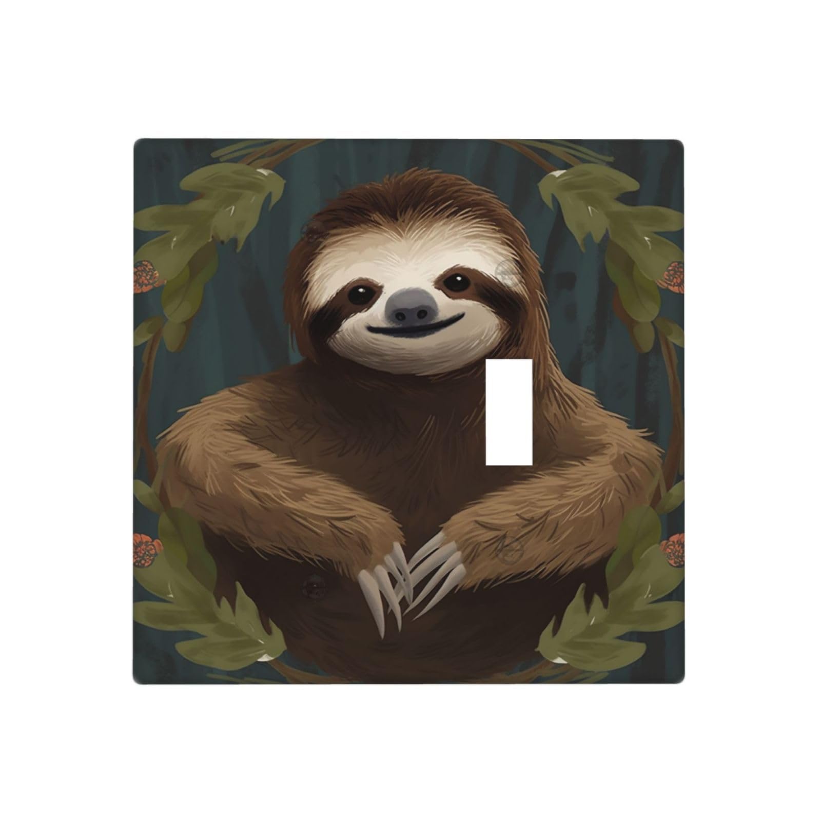 Kloph Style L Decorator Wall Plate 2 Gang Light Switch Covers Sloth Wallplate Double Toggle Switch Plate Mid-Size Electrical Outlet Covers Decorative Wall Switch Plate Cover