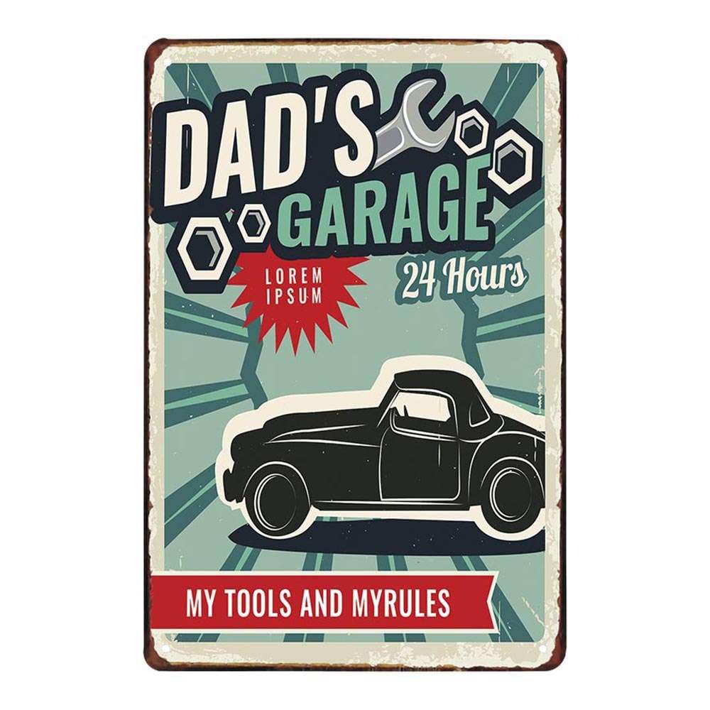 Auto Repair Garage Metal Tin Sign Retro Vintage Plaque Set of 4