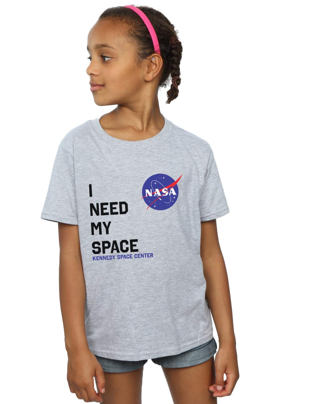 Absolute Cult Girls Sport Grey Nasa I Need My Space T-Shirt 9-11 Years