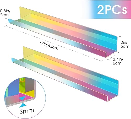Miniatura 37 de NiHome Paquete de 2 estantes magnéticos de acrílico de 17 pulgadas para pizarra blanca, pantalla de imágenes grandes, elegantes estantes para Negro