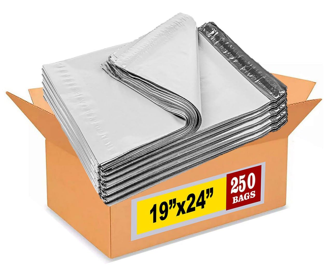 iMBAPrice 250 - 19x24 Premium Matte Finish White Poly Mailers Envelopes Bags (iMBA-7PM-250)